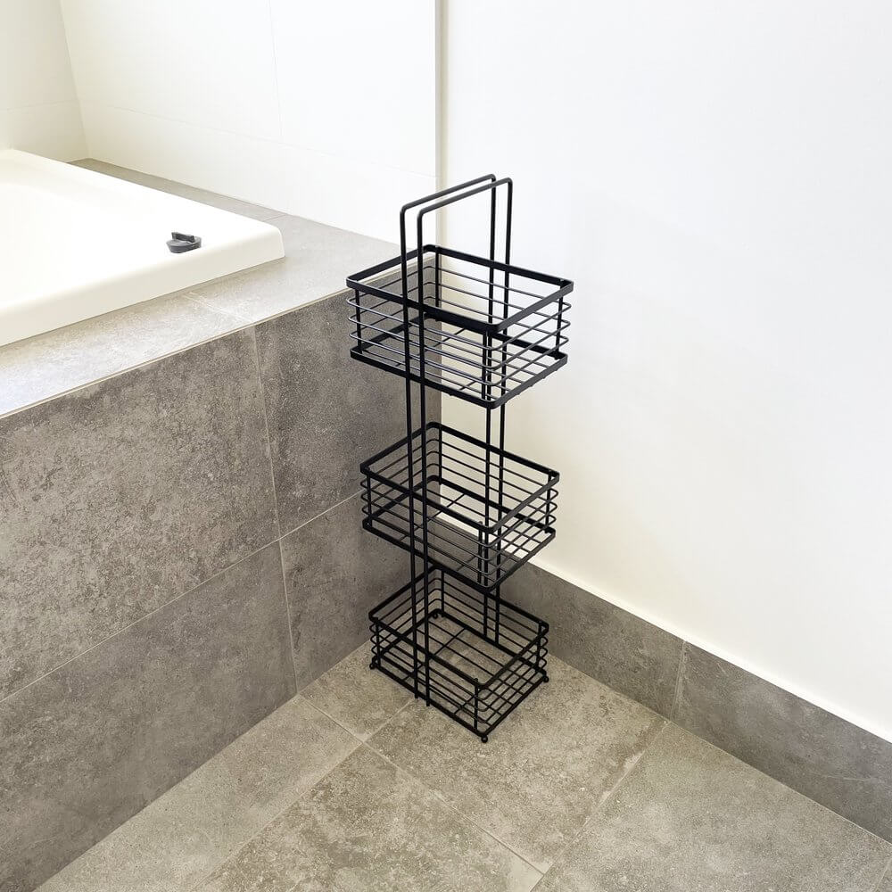 3 Tier Freestanding Shower Caddy Matte Black Soko And Co