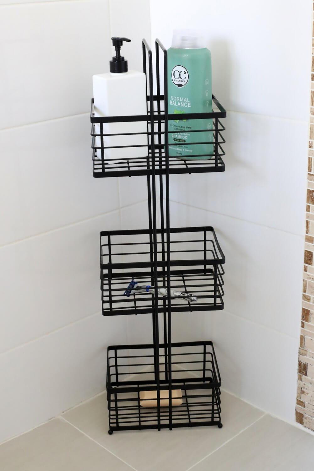 3 Tier Freestanding Shower Caddy Matte Black - BATHROOM - Shower Caddies - Soko and Co