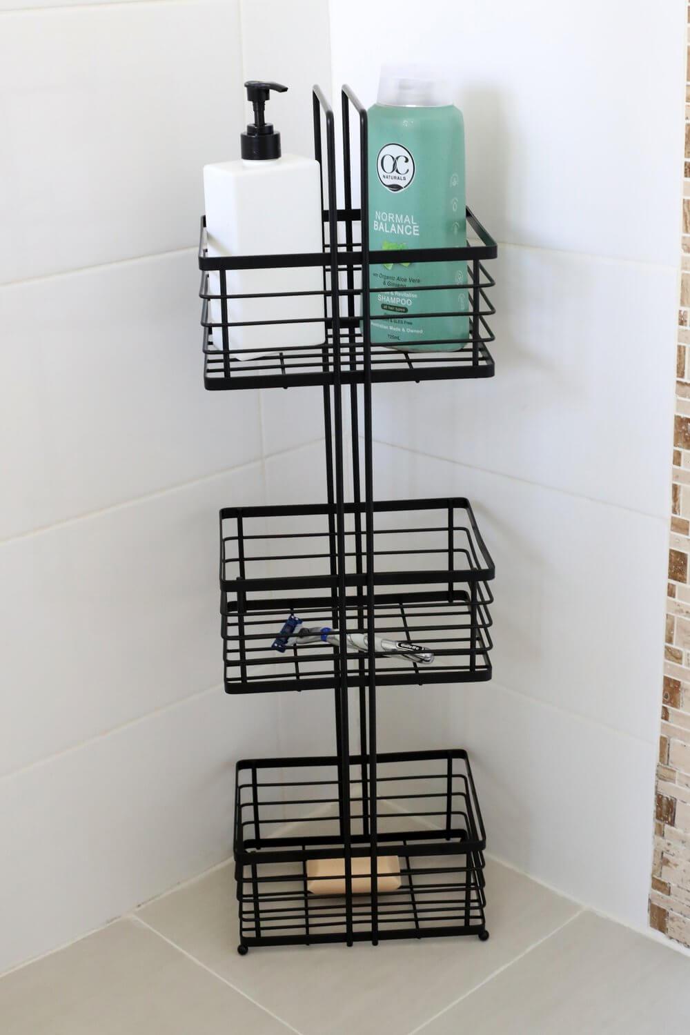 3 Tier Freestanding Shower Caddy Matte Black | Soko & Co