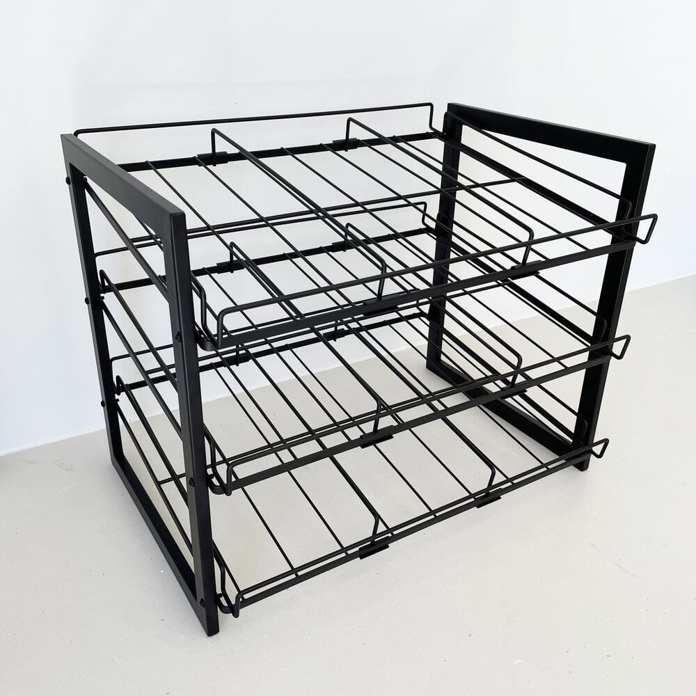 3 Tier Heavy Duty Adjustable Can Rack Matte Black | Soko & – Soko & Co