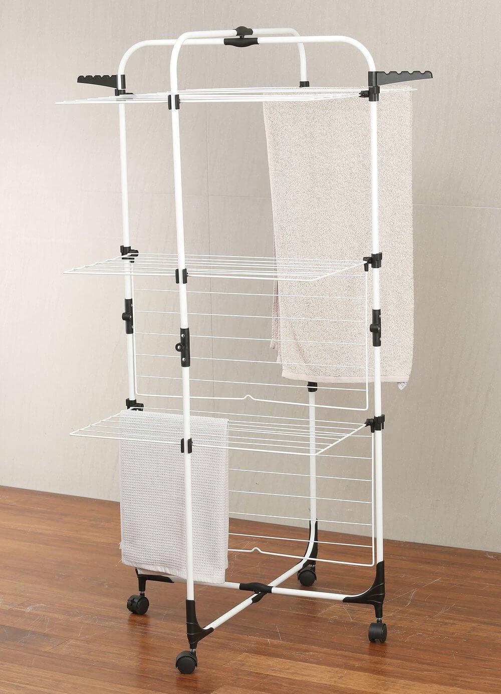 3 Tier Mini Tower Clothes Airer White - LAUNDRY - Airers - Soko and Co
