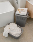 37L Knitted Laundry Basket Grey - LAUNDRY - Baskets and Trolleys - Soko and Co