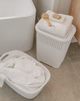37L Knitted Laundry Basket White - LAUNDRY - Baskets and Trolleys - Soko and Co