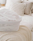 37L Knitted Laundry Basket White - LAUNDRY - Baskets and Trolleys - Soko and Co