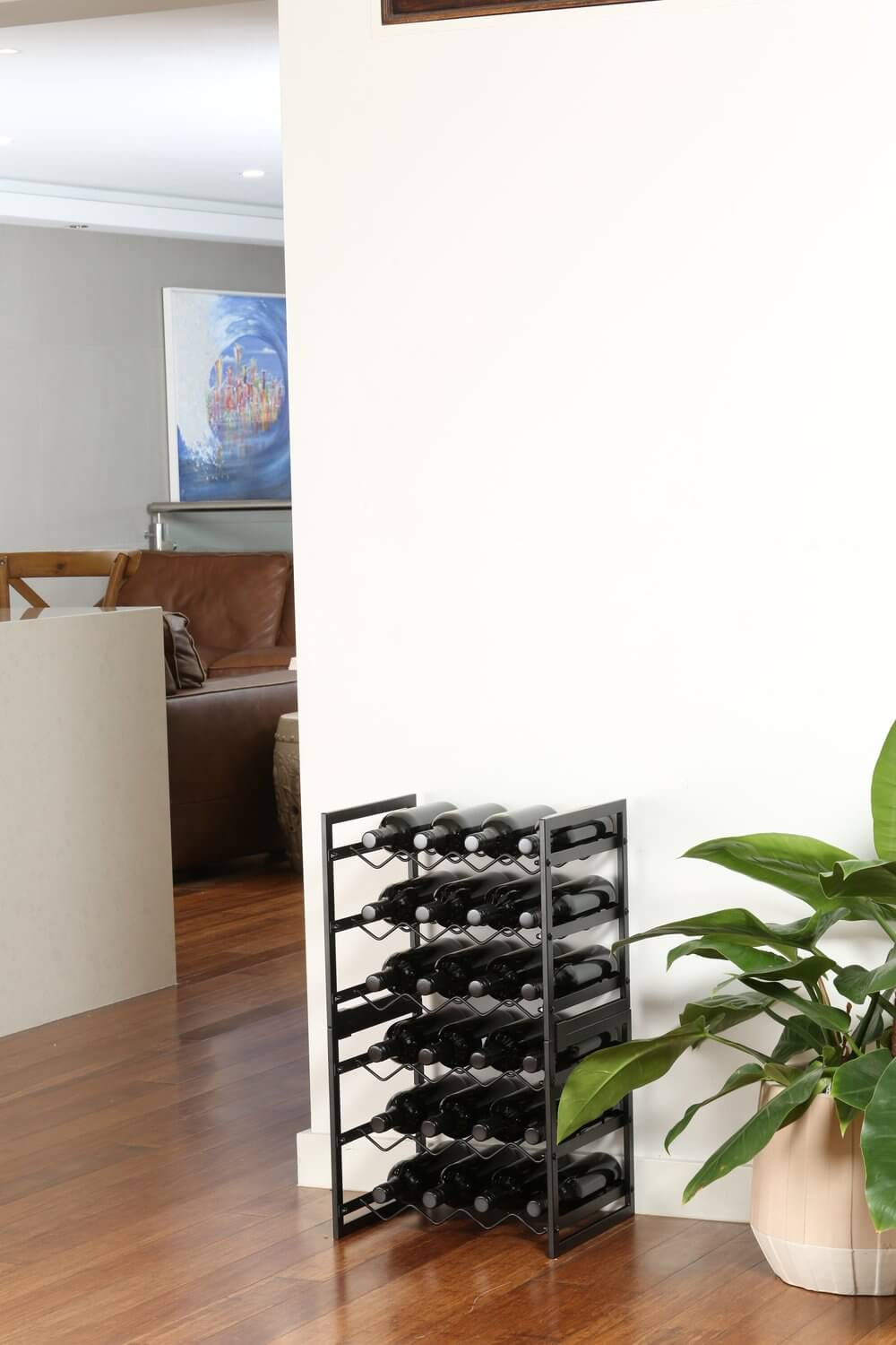 4 Bottle Slim Stackable Wine Rack Matte Black | Soko & Co