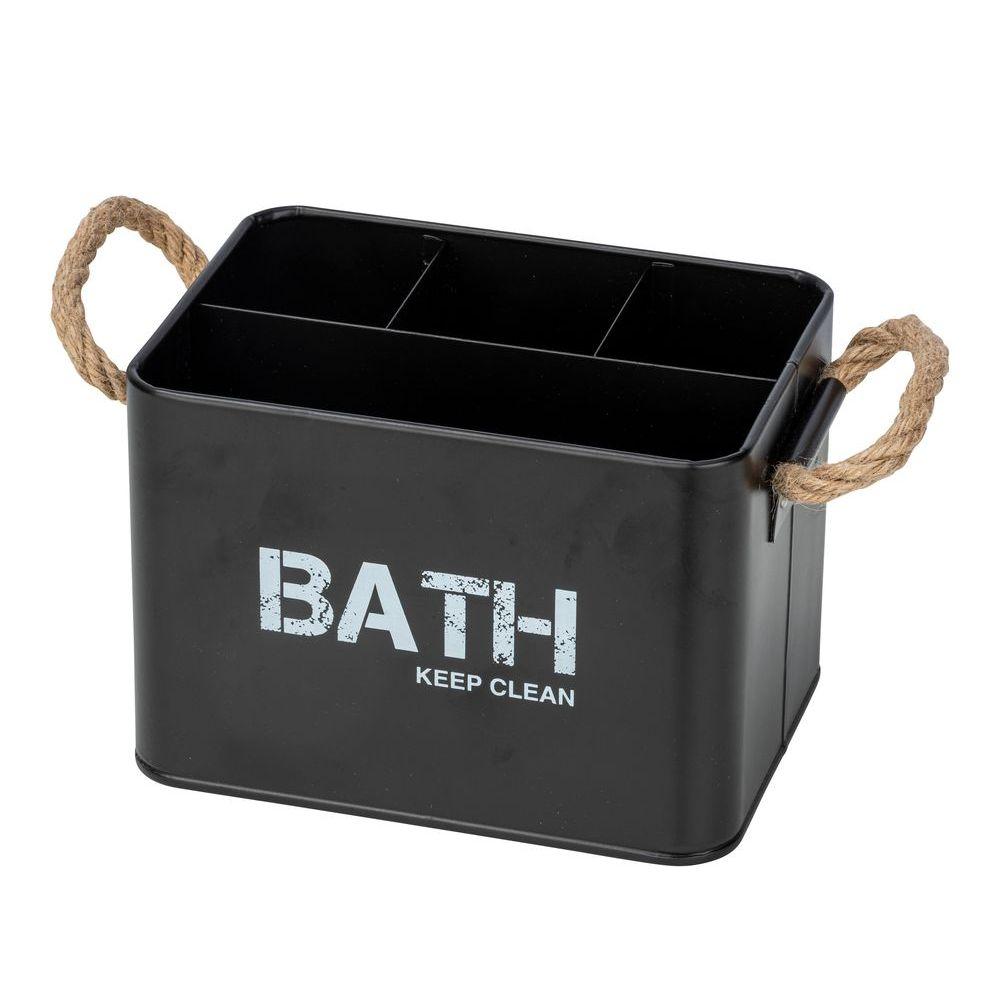 4 Compartment Bath Storage Box Black - BATHROOM - Makeup Storage - Soko and Co