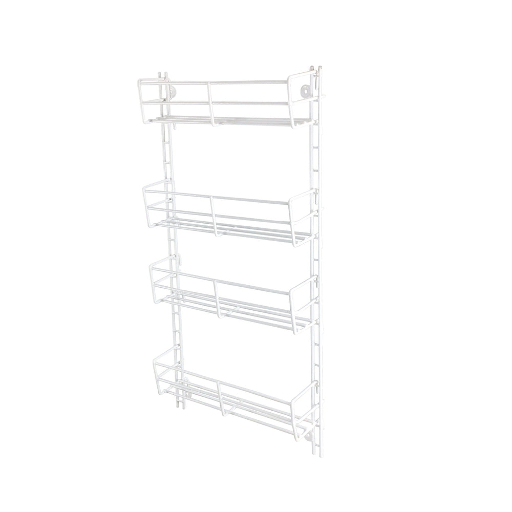 4 Tier Adjustable Wall Mounted Spice Rack White - KITCHEN - Spice Racks - Soko and Co