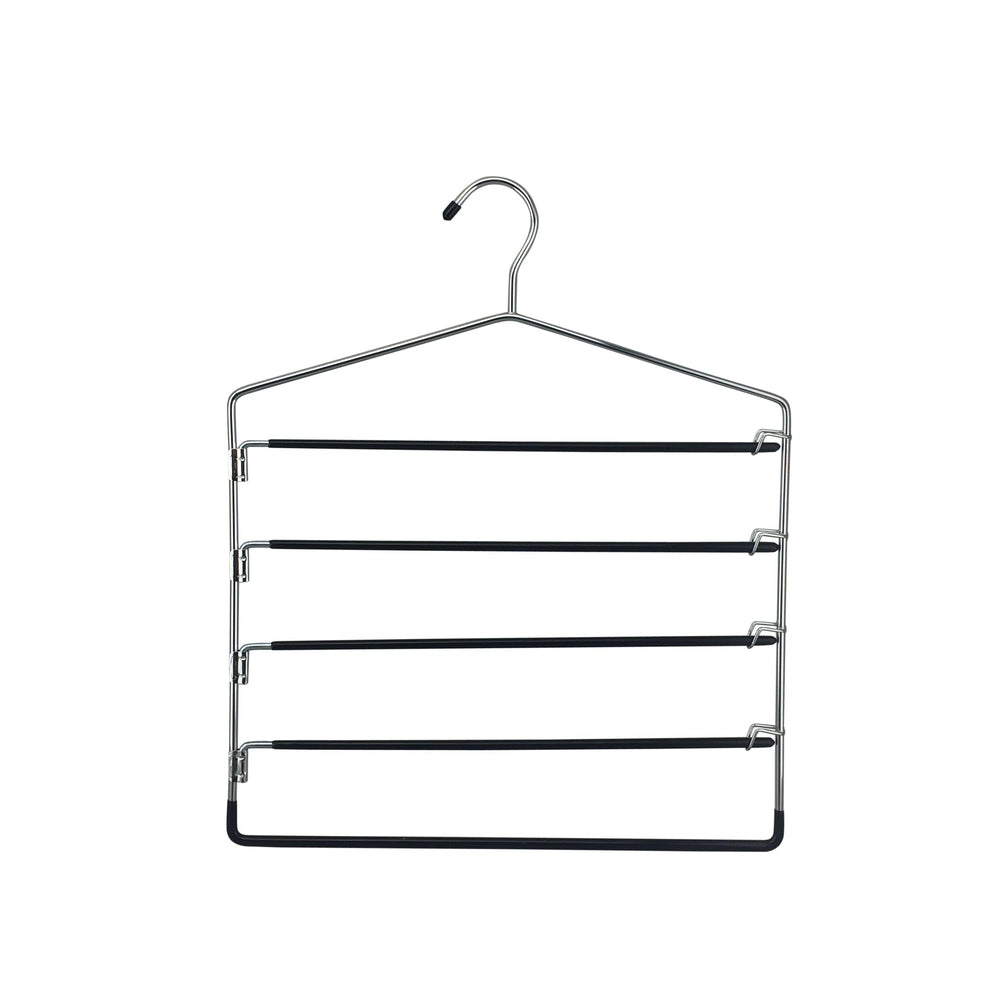 5 Tier Poly Coated Pants Hanger with Swing Arms Black - WARDROBE - Clothes Hangers - Soko and Co
