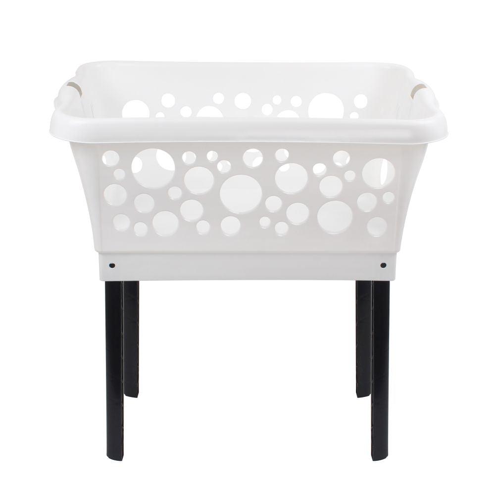 50L Laundry Basket on Legs White - LAUNDRY - Baskets and Trolleys - Soko and Co