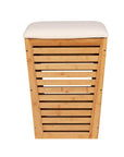 55L Bamboo Laundry Hamper with Cushioned Seat - LAUNDRY - Hampers - Soko and Co