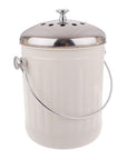 5L Enamel Kitchen Compost Bin White - KITCHEN - Bench - Soko and Co