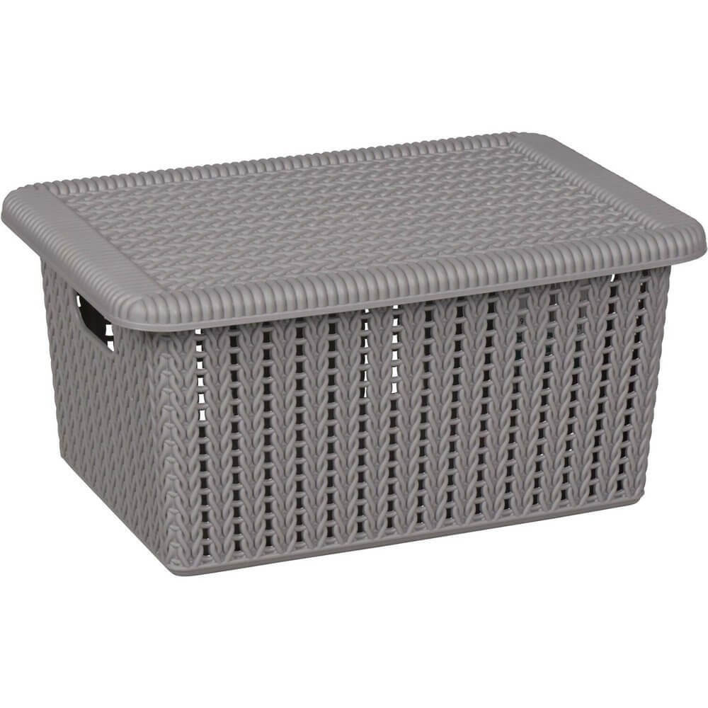 5L Knitted Storage Box Grey - HOME STORAGE - Plastic Boxes - Soko and Co