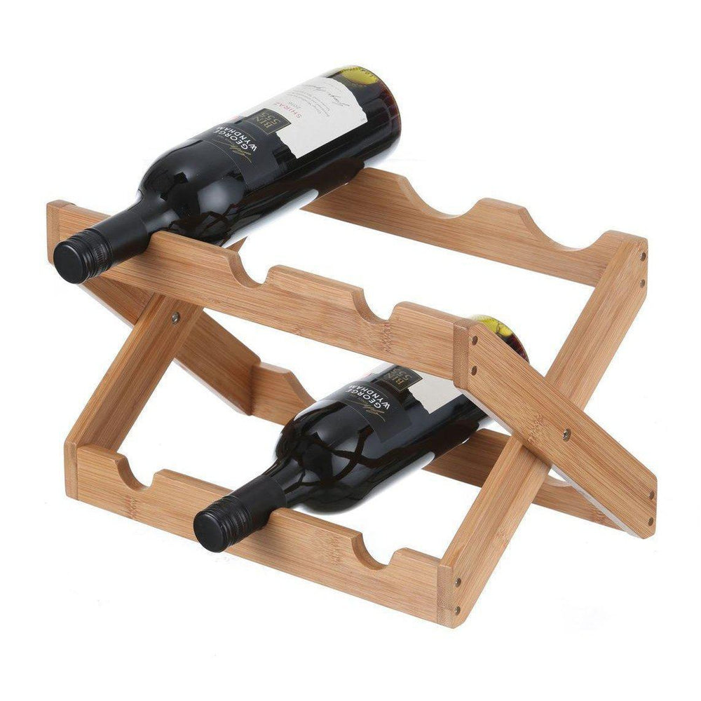 6 Bottle Collapsible Bamboo Wine Rack - WINE - Wine Racks - Soko and Co