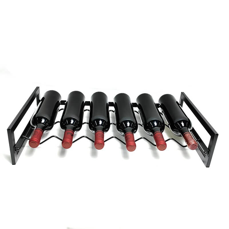 6 Bottle Wide Stackable Wine Rack Matte Black | Soko & Co