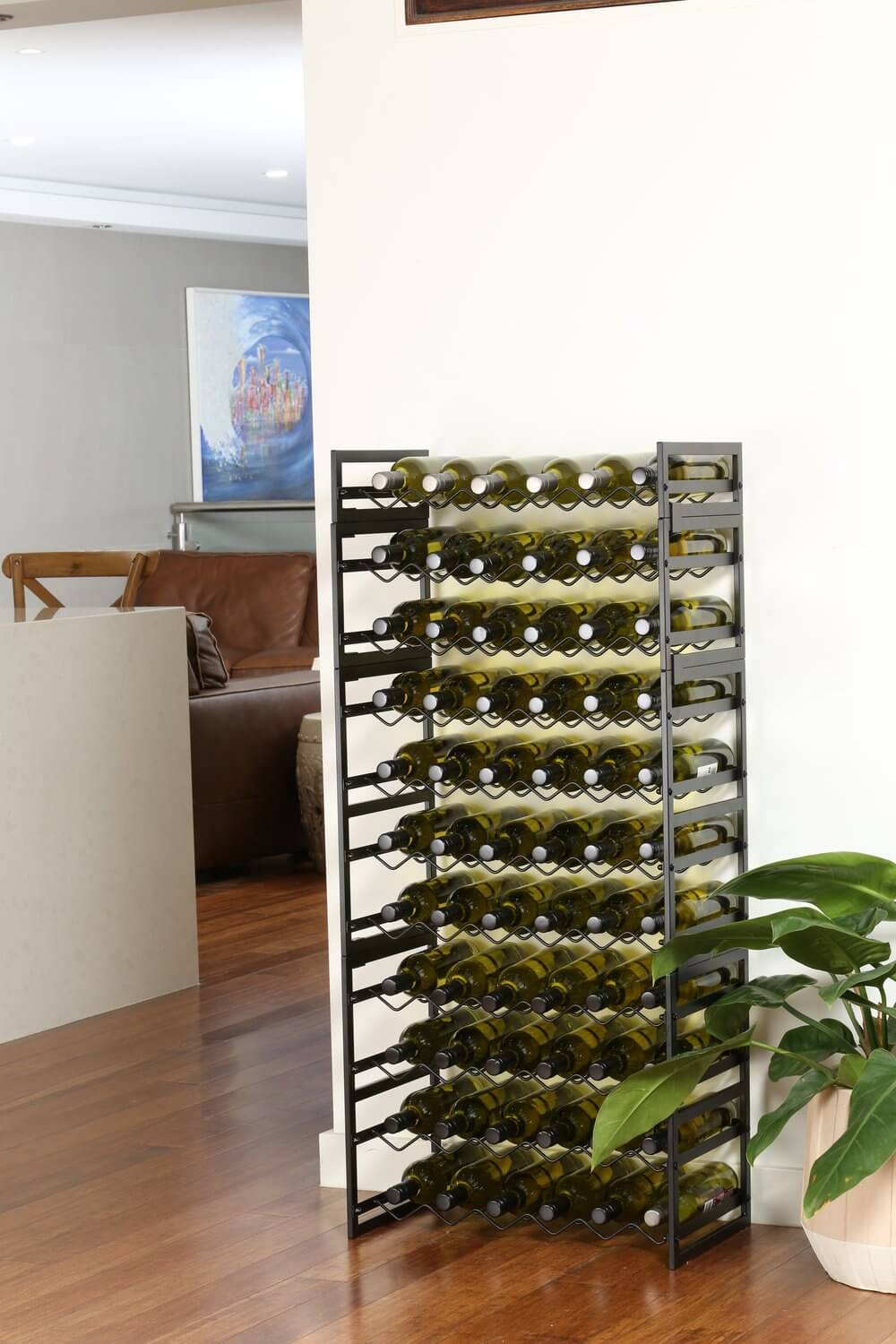 6 Bottle Wide Stackable Wine Rack Matte Black | Soko & Co