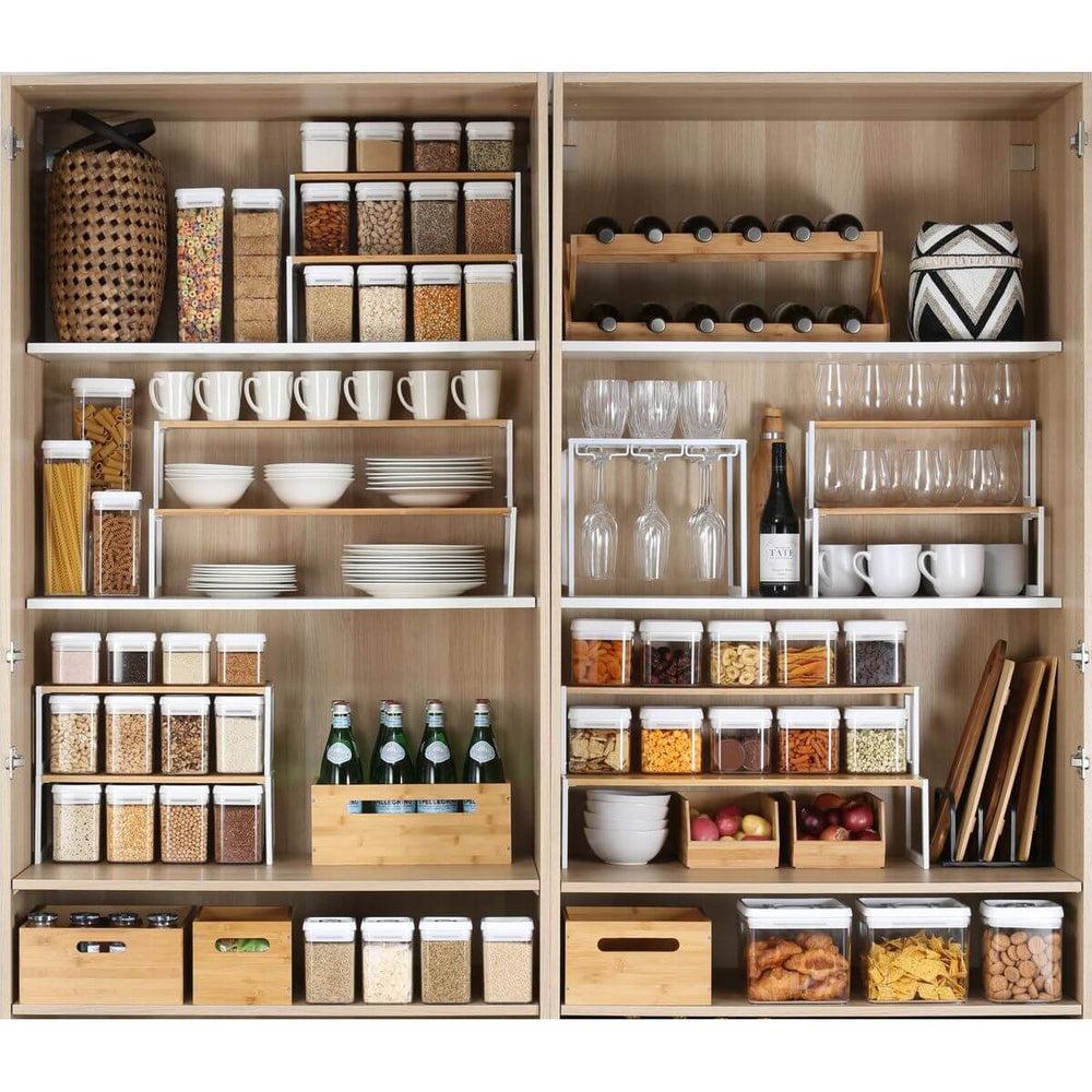 70cm Narrow Bamboo Pantry Shelf Matte White - KITCHEN - Shelves and Racks - Soko and Co