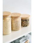 750ml Round Glass Pantry Container with Bamboo Lid - KITCHEN - Food Containers - Soko and Co