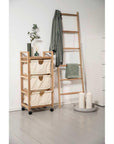 Acina 3 Drawer Acacia Wood Laundry Hamper Trolley - LAUNDRY - Hampers - Soko and Co