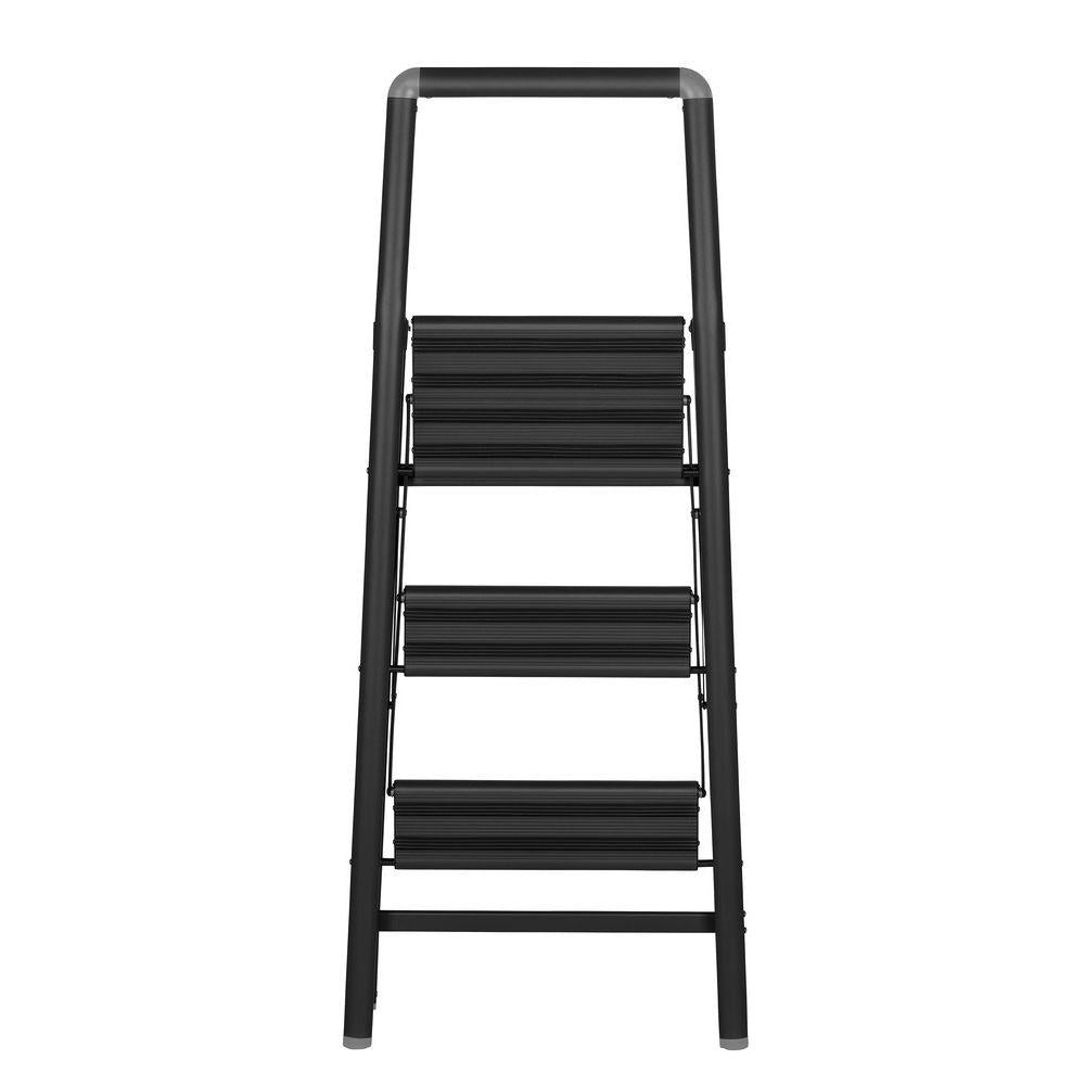 Alu Design 3 Step Compact Step Ladder Black - LAUNDRY - Ladders - Soko and Co