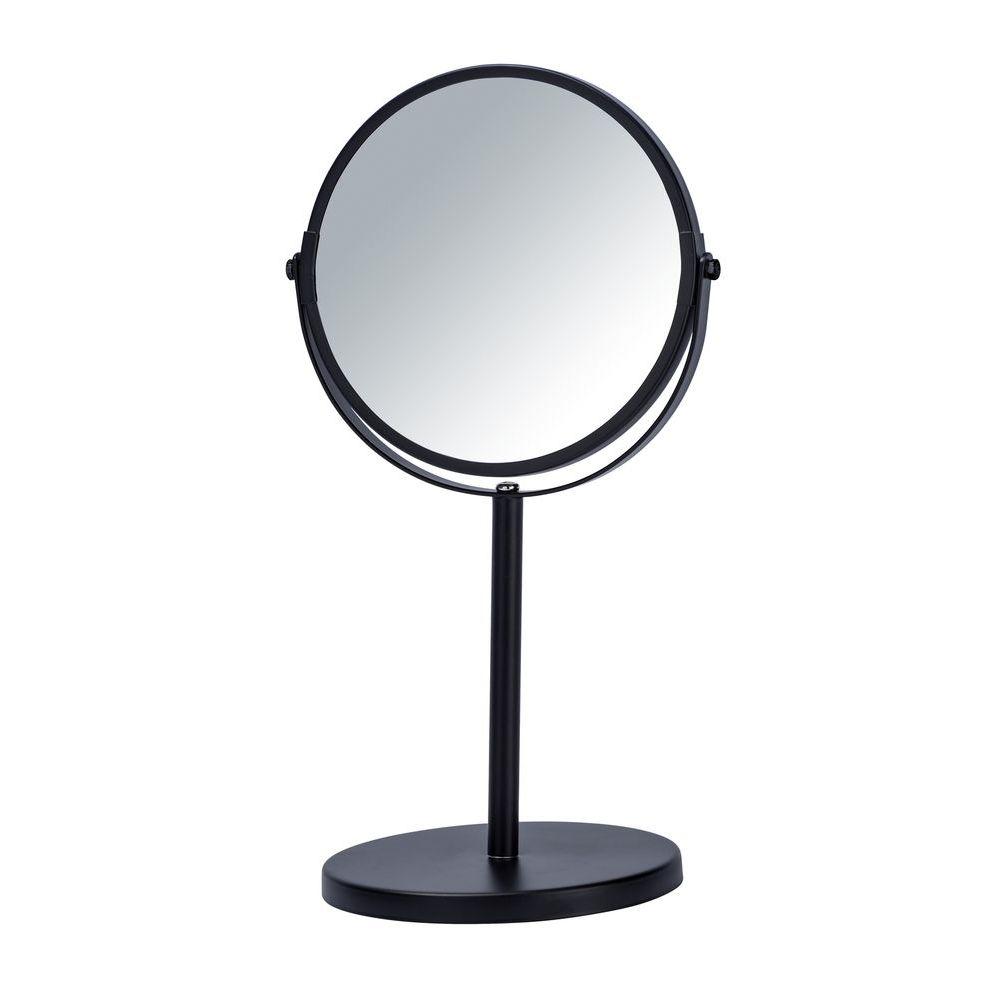 Assisi 3x Pedestal Makeup Mirror Matte Black - BATHROOM - Mirrors - Soko and Co