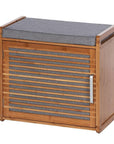 Bahari Bamboo Shoe Cabinet with Cushioned Seat - WARDROBE - Shoe Storage - Soko and Co