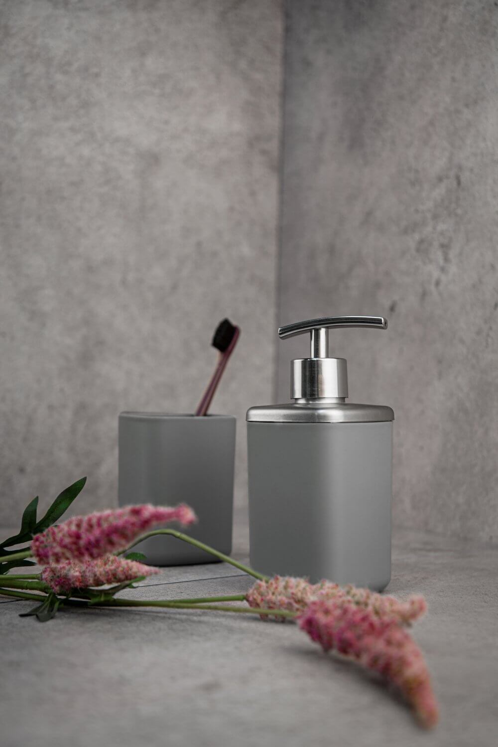 Barcelona Soap Dispenser Anthracite - BATHROOM - Soap Dispensers and Trays - Soko and Co
