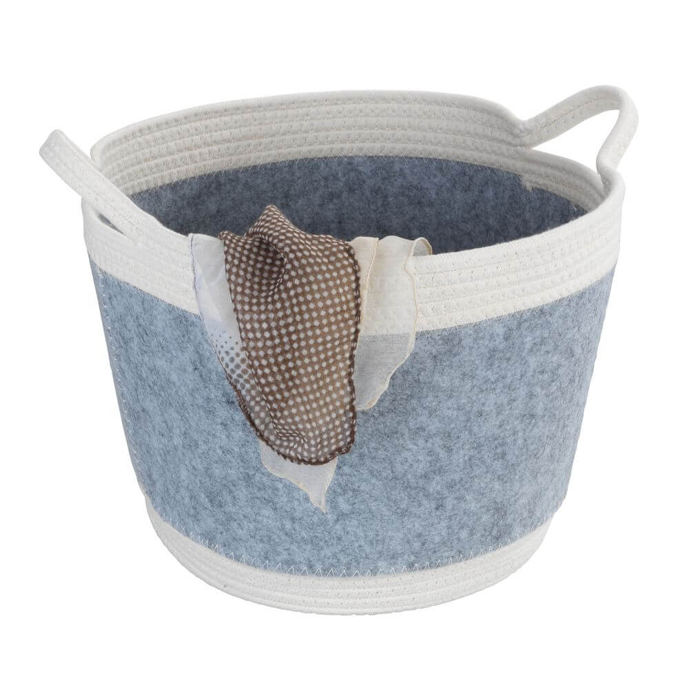 Bea 30L Round Felt Storage Basket Light Grey - HOME STORAGE - Baskets and Totes - Soko and Co