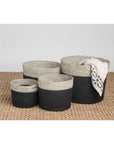 Bedford Medium Round Jute Storage Basket Charcoal - HOME STORAGE - Baskets and Totes - Soko and Co