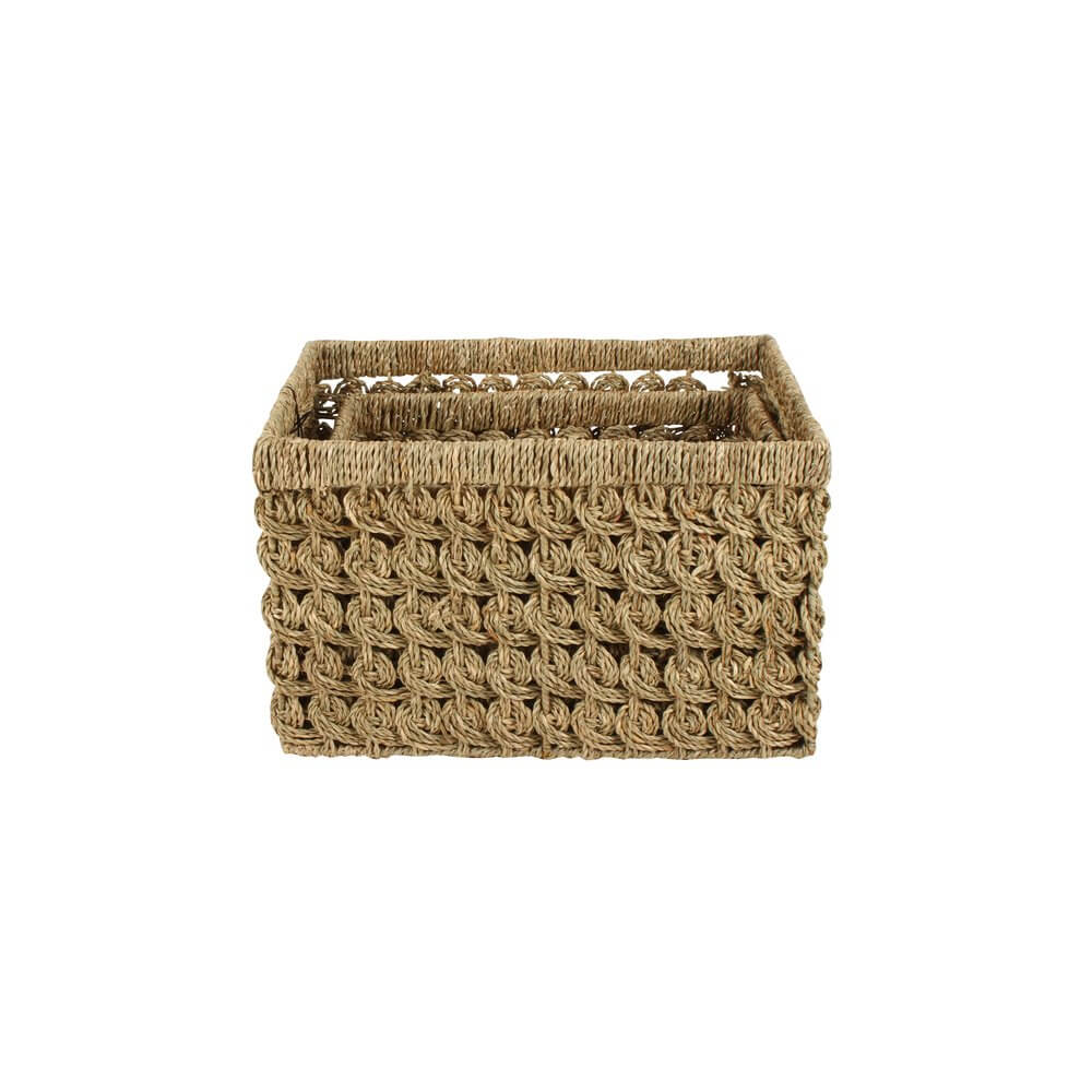 Billi Medium Rectangular Seagrass Storage Basket - HOME STORAGE - Baskets and Totes - Soko and Co