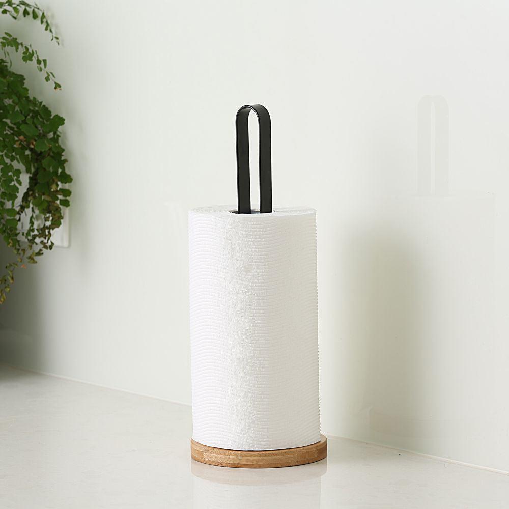 Black &amp; Bamboo Paper Towel Holder - KITCHEN - Bench - Soko and Co