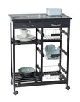 Bon Appetit Deluxe Kitchen Trolley Black - HOME STORAGE - Storage Trolleys - Soko and Co