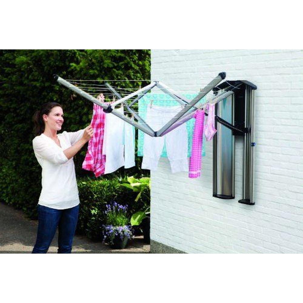 Brabantia Wallfix Wall Mounted Clothes Airer & Steel Storage