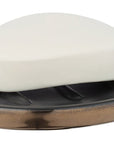 Brandol 4 Piece Ceramic Bathroom Accessories Set Black & Copper - BATHROOM - Bathroom Accessory Sets - Soko and Co