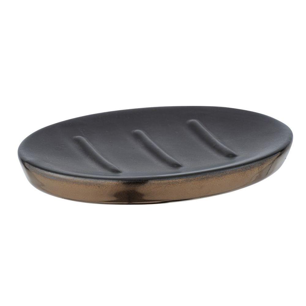 Brandol Ceramic Soap Dish Black &amp; Copper - BATHROOM - Soap Dispensers and Trays - Soko and Co