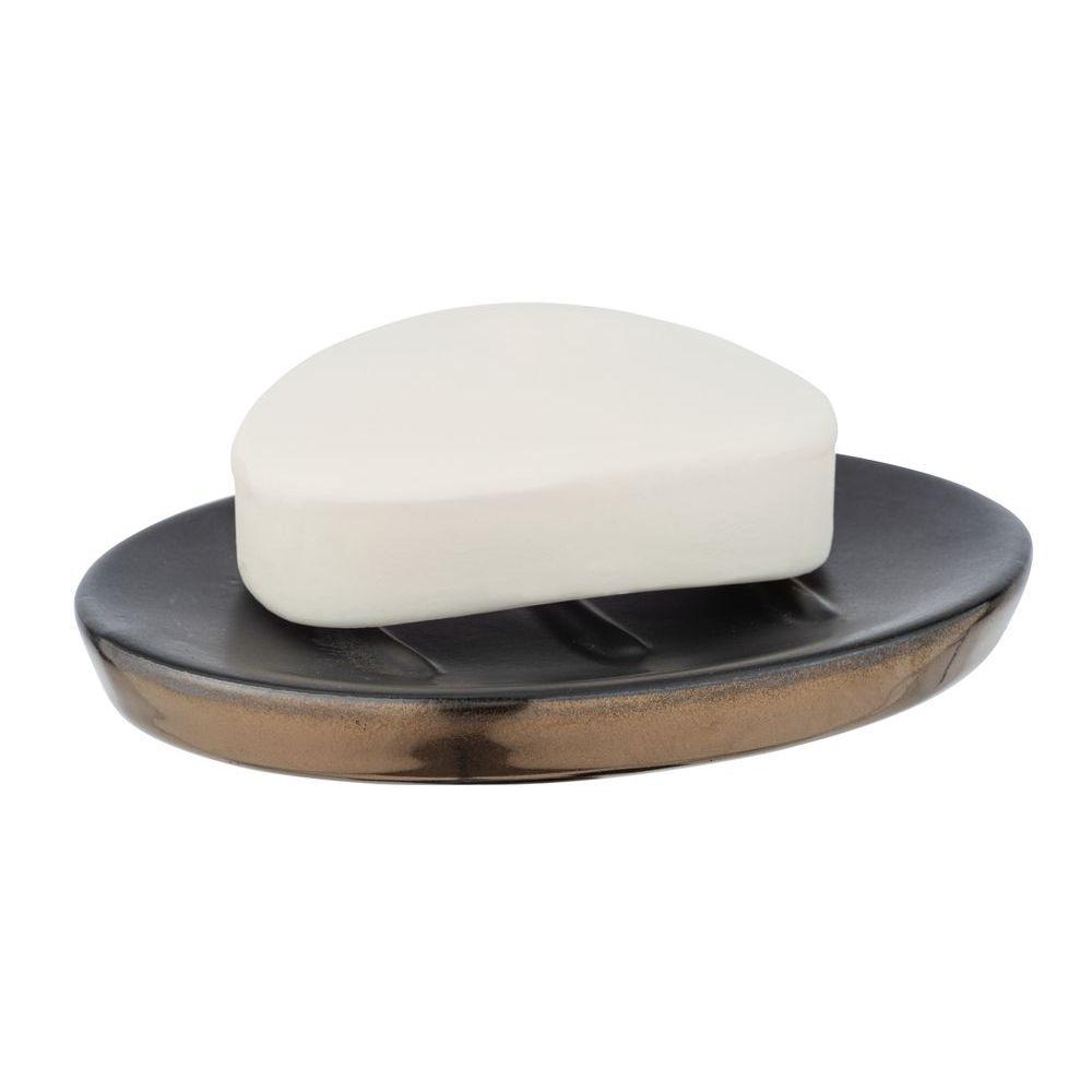 Brandol Ceramic Soap Dish Black &amp; Copper - BATHROOM - Soap Dispensers and Trays - Soko and Co
