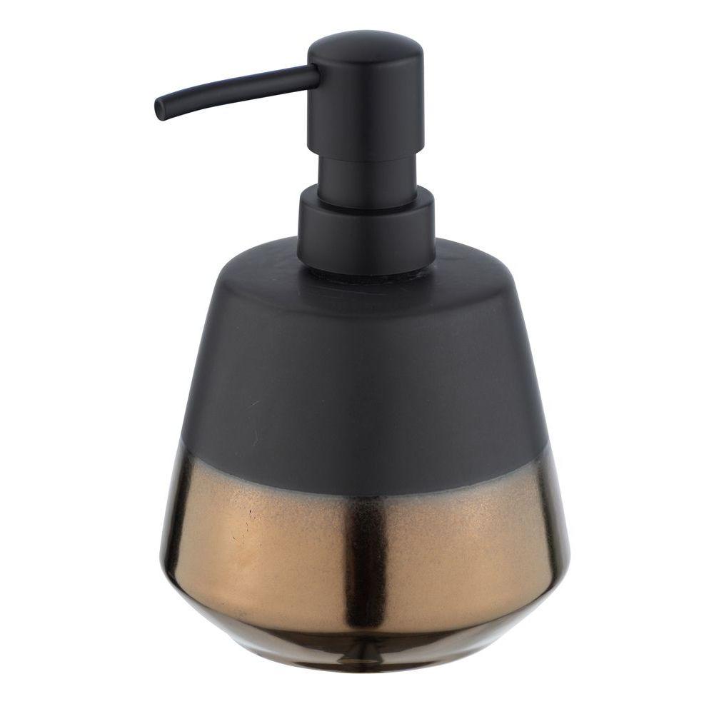 Brandol Ceramic Soap Dispenser Black & Copper - BATHROOM - Soap Dispensers and Trays - Soko and Co