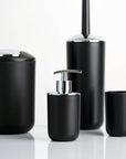 Brasil 4 Piece Bathroom Accessories Set Black - BATHROOM - Bathroom Accessory Sets - Soko and Co