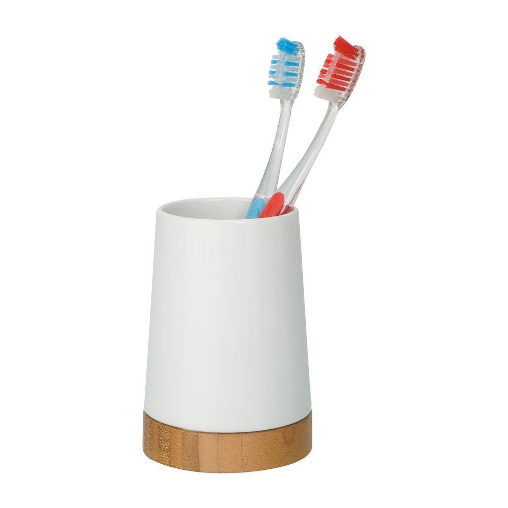 Ceramic &amp; Bamboo Toothbrush Tumbler - BATHROOM - Toothbrush Holders - Soko and Co