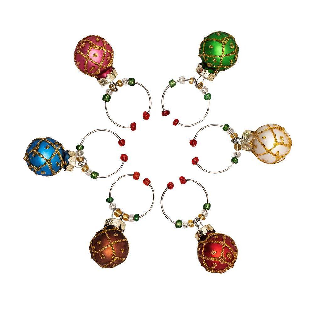 Christmas Baubles Wine Charms 6 Pack - WINE - Barware and Accessories - Soko and Co