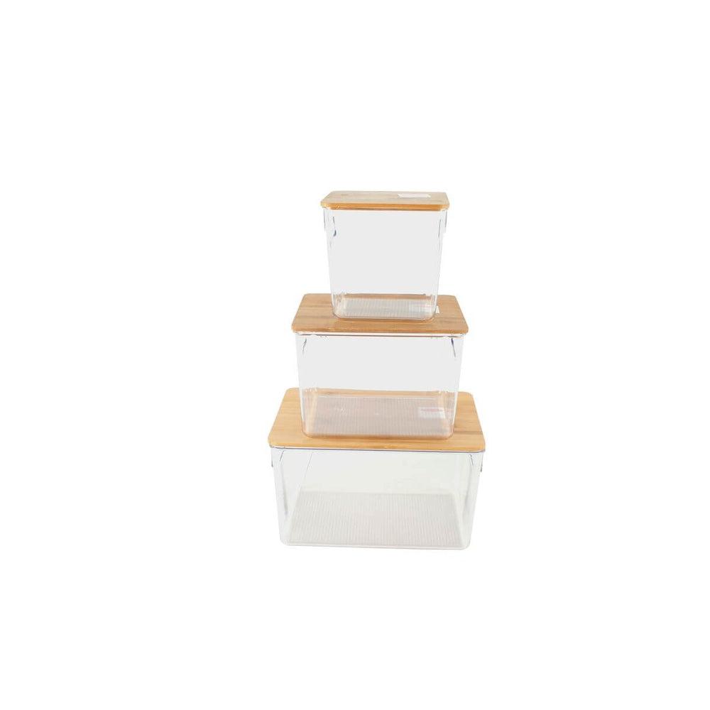 Clara 3L Acrylic &amp; Bamboo Storage Box - HOME STORAGE - Plastic Boxes - Soko and Co