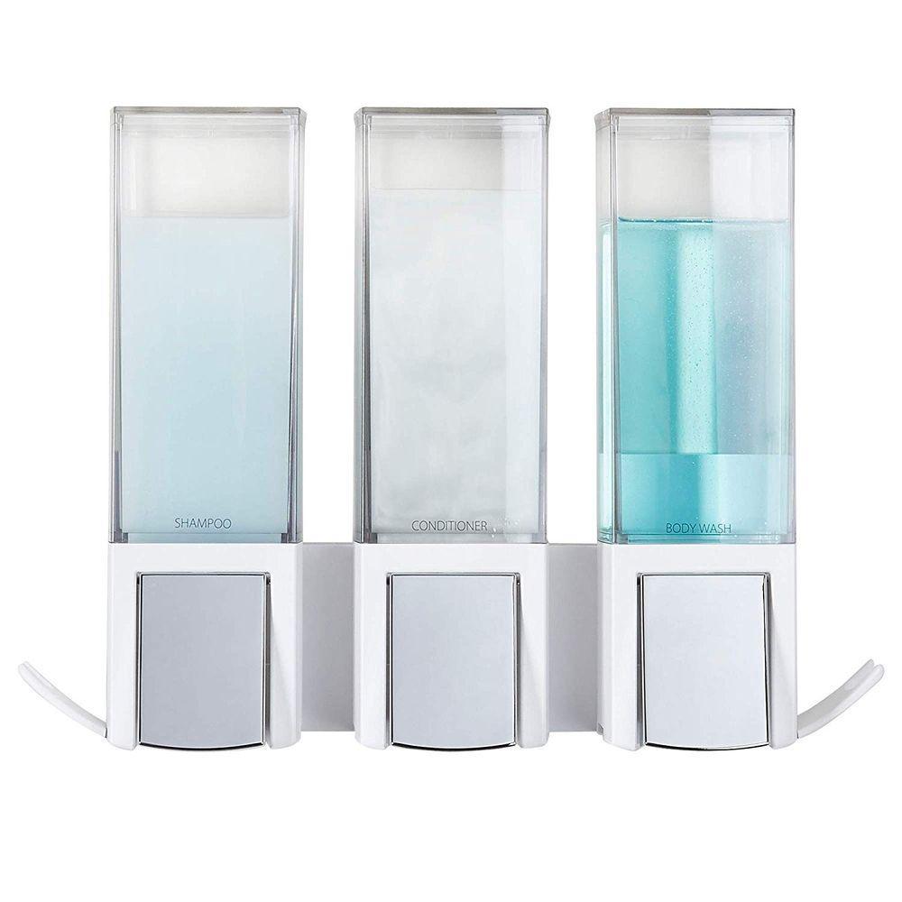 Clever Triple Shower Soap Dispenser White - BATHROOM - Soap Dispensers and Trays - Soko and Co