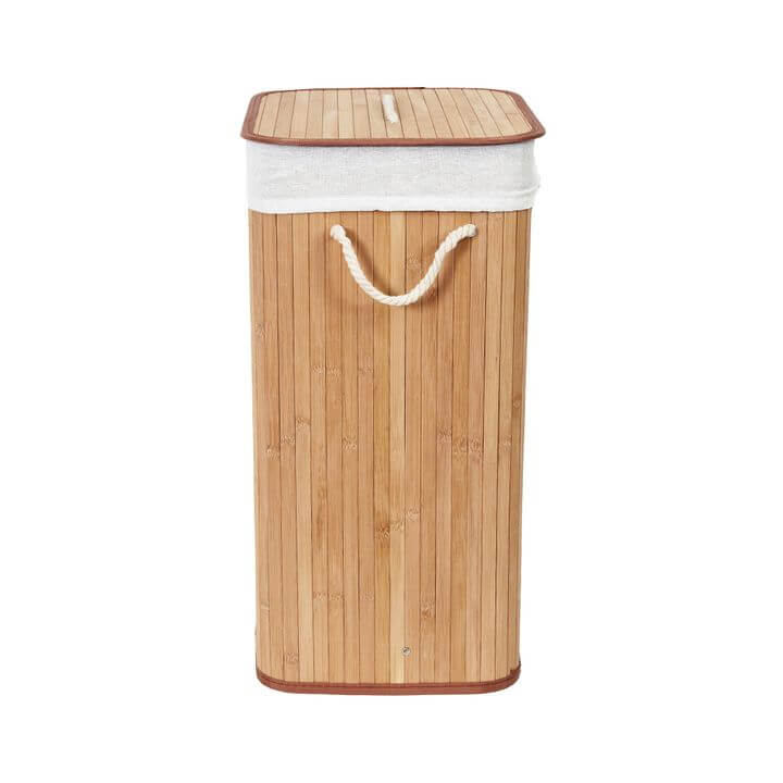 Collapsible Rectangular Bamboo Laundry Hamper | Soko & Co