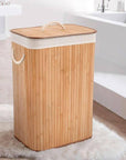 Collapsible Rectangular Bamboo Laundry Hamper - LAUNDRY - Hampers - Soko and Co