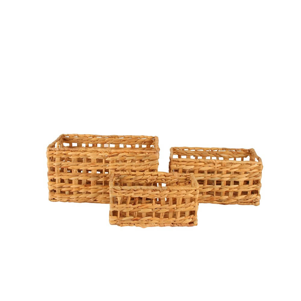 Cressida Large Rectangular Water Hyacinth Storage Basket - HOME STORAGE - Baskets and Totes - Soko and Co
