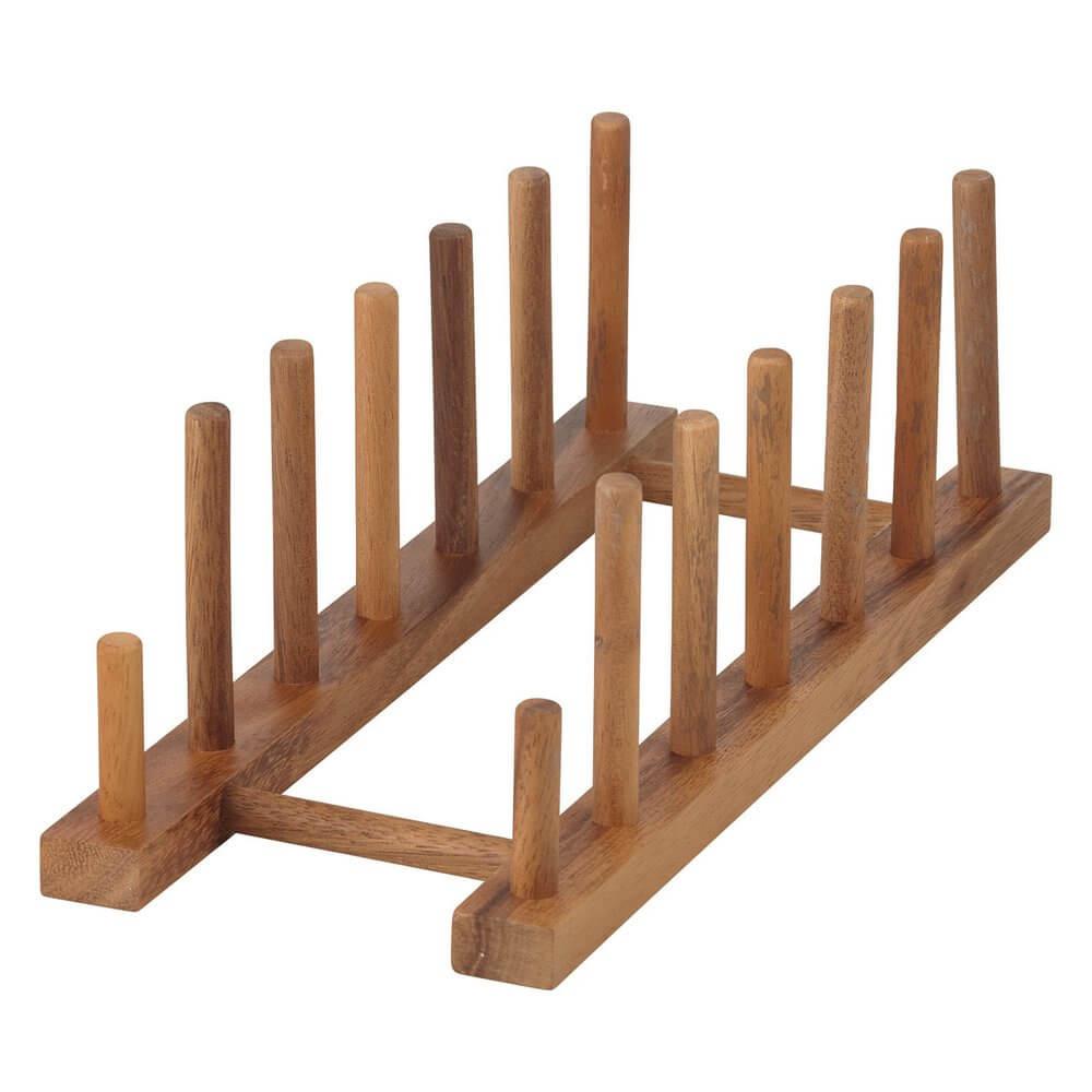 Davis &amp; Waddell 6 Section Acacia Wood Plate Rack - KITCHEN - Shelves and Racks - Soko and Co