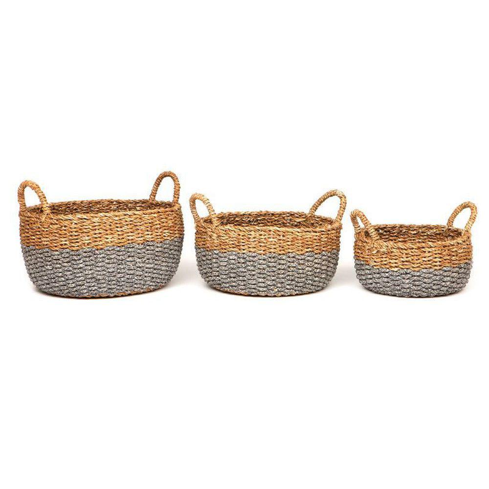 Dohar Large Round Seagrass Storage Basket - HOME STORAGE - Baskets and Totes - Soko and Co