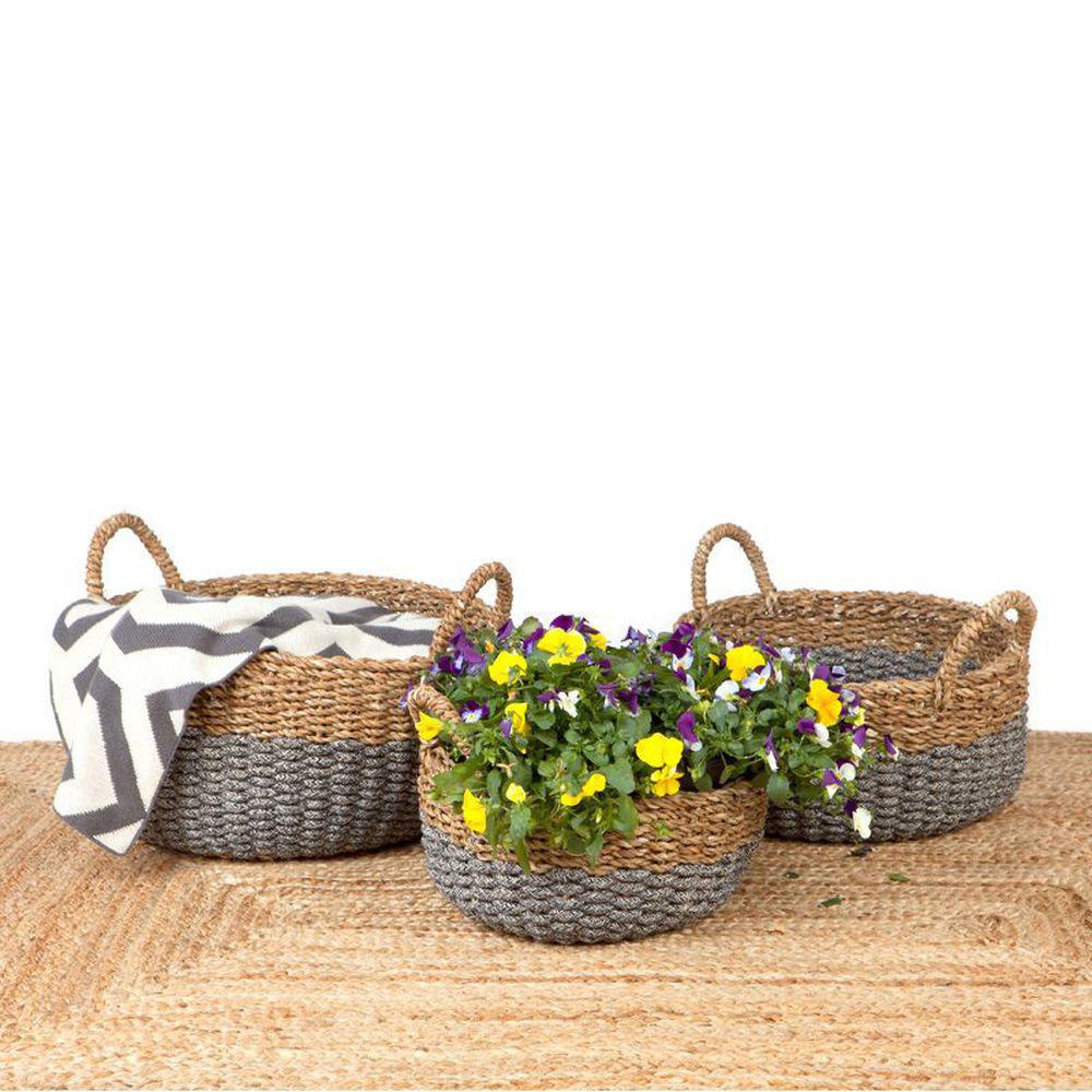 Dohar Medium Round Seagrass Storage Basket - HOME STORAGE - Baskets and Totes - Soko and Co