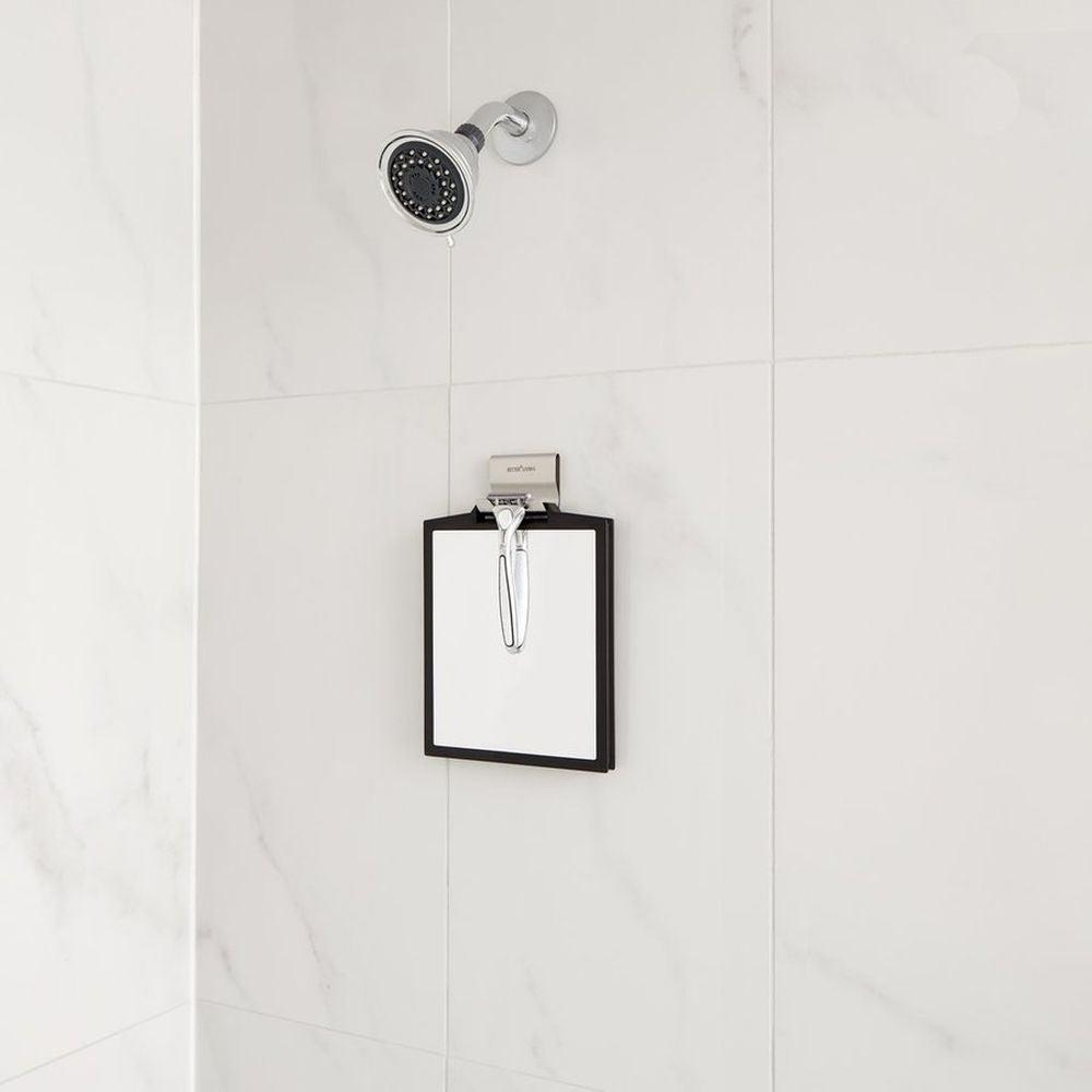 Doppio 3x Double Sided Shower Shaving Mirror Black - BATHROOM - Mirrors - Soko and Co