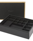 Emerson Extra Large Mens Watch & Cufflink Box Black - WARDROBE - Jewellery Storage - Soko and Co