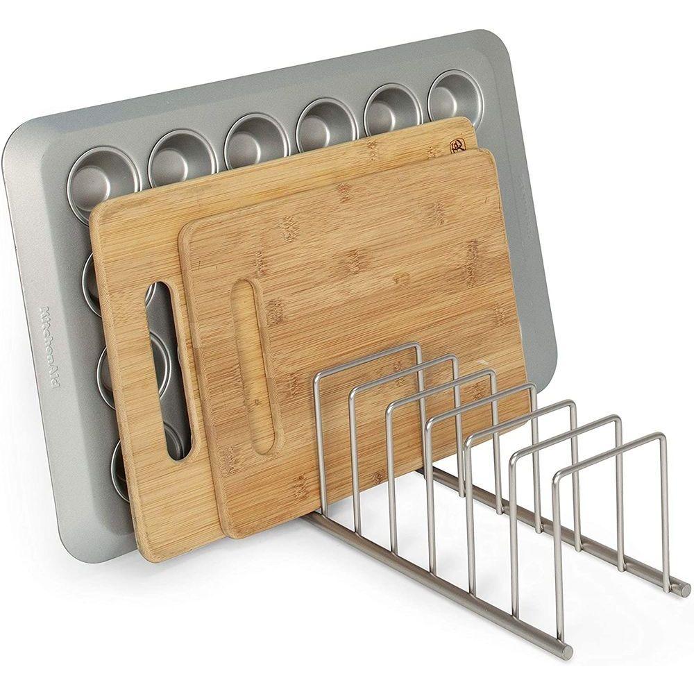 Euro Chopping Board Holder Satin Steel - KITCHEN - Shelves and Racks - Soko and Co